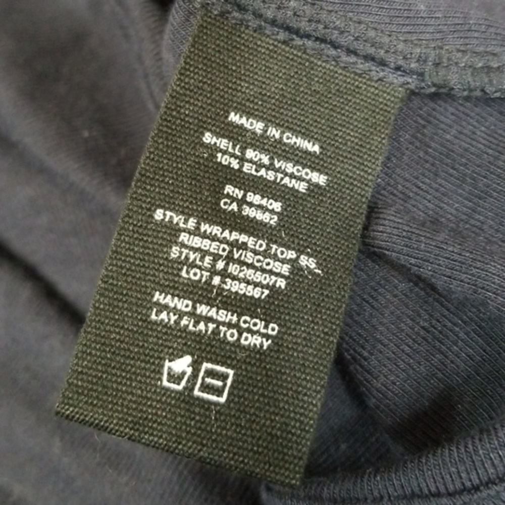Theory Ribbed Navy Wrapped Top - Picture 2 of 5
